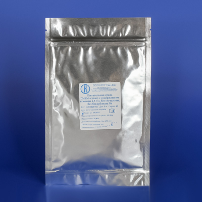 Сухая среда DMEM без глутамина, бикарбоната Na, содержание глюкозы 4,5 г/л, на 2 л